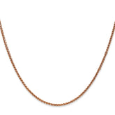 14K Rose Gold 24 inch 1.7mm Diamond-cut Spiga with Lobster Clasp Chain